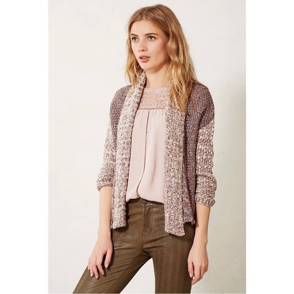 Anthropologie Moth Woodhouse Knot Chunky Knit Cardigan Sweater Size XS Petite - Picture 7 of 9